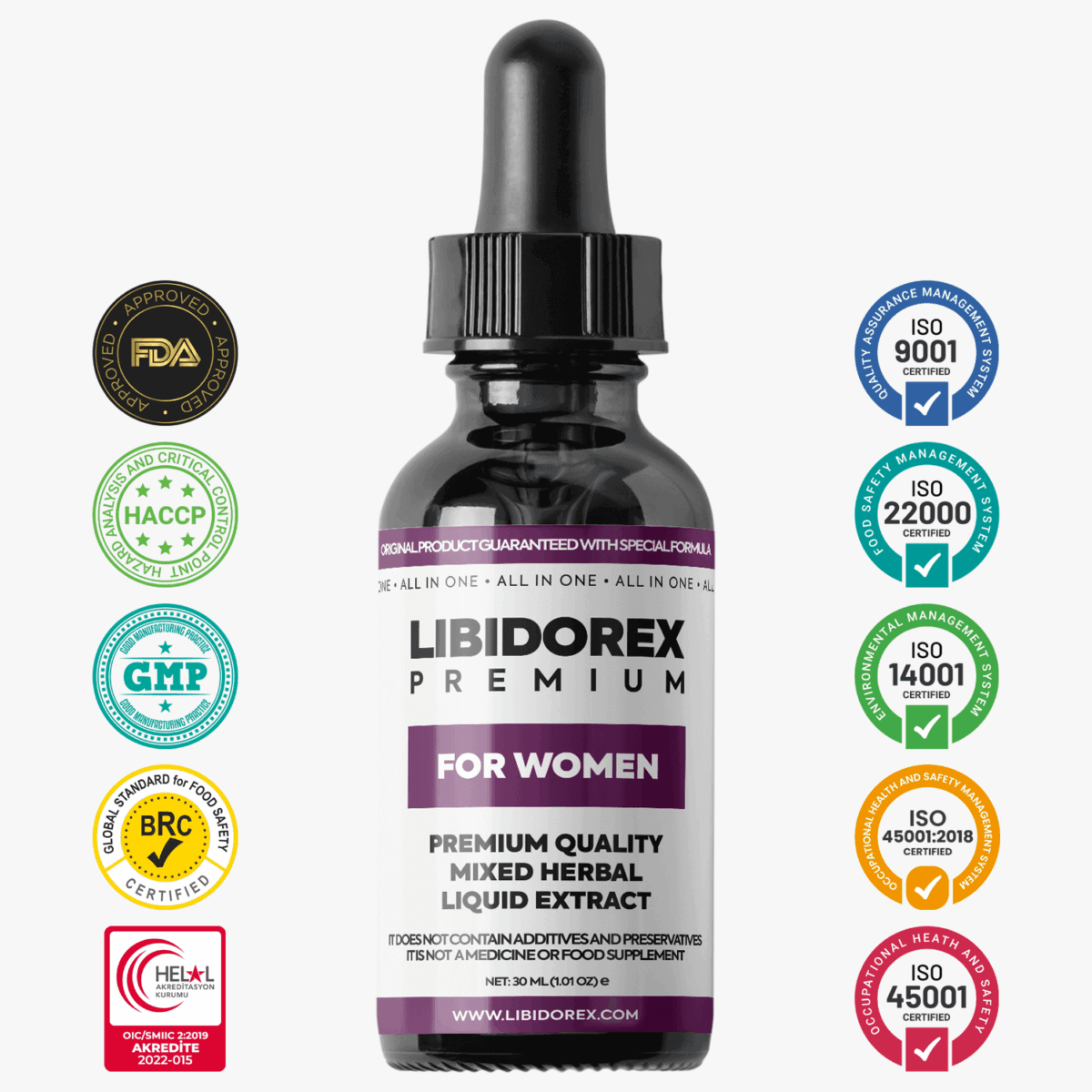 <b>Libidorex Premium For Women 30ML</b> </br></br>Vajina Daraltıcı, Vajinal Uyarıcı, Vajina Sıkılaştırıcı, Küçültücü, Gençleştirici, Vajinal Kuruluk Giderici, Orgazm Sağlayıcı, Cinsel Haz ve Zevk Arttırıcı, Libido Yükseltici, Kayganlaştırıcı, Vajinal Koku Giderici</br></br>(Kadınlar İçin Hepsi Bir Arada) - Görsel 2